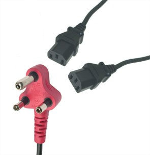 EIE Dedicate Lead SA Plug TOP-2XIEC Socket 2.8m Bk