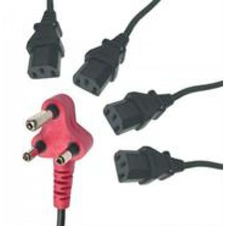 EIE Dedicate Lead SA Plug TOP-4XIEC Socket 4.8m Bk