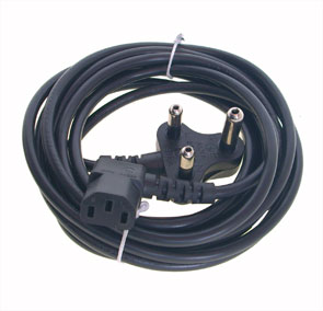 EIE C13 Socket Right-Angle - Dedicated Power Lead Iec 3PIN Plugtop Black - 4m