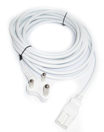 EIE C15 Iec Socket- SA Plugtop - White 5m Long