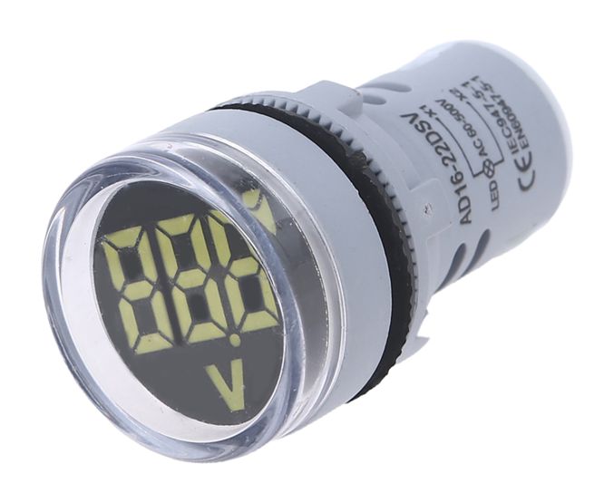 Swan Electric Voltmeter Indicator 20-500VAC-500VAC 3-DIG 22mm Panel Mount