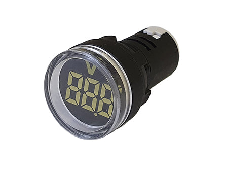 Swan Electric 3-DIGIT Panel Mount 22mm Voltmeter 5-60VDC White