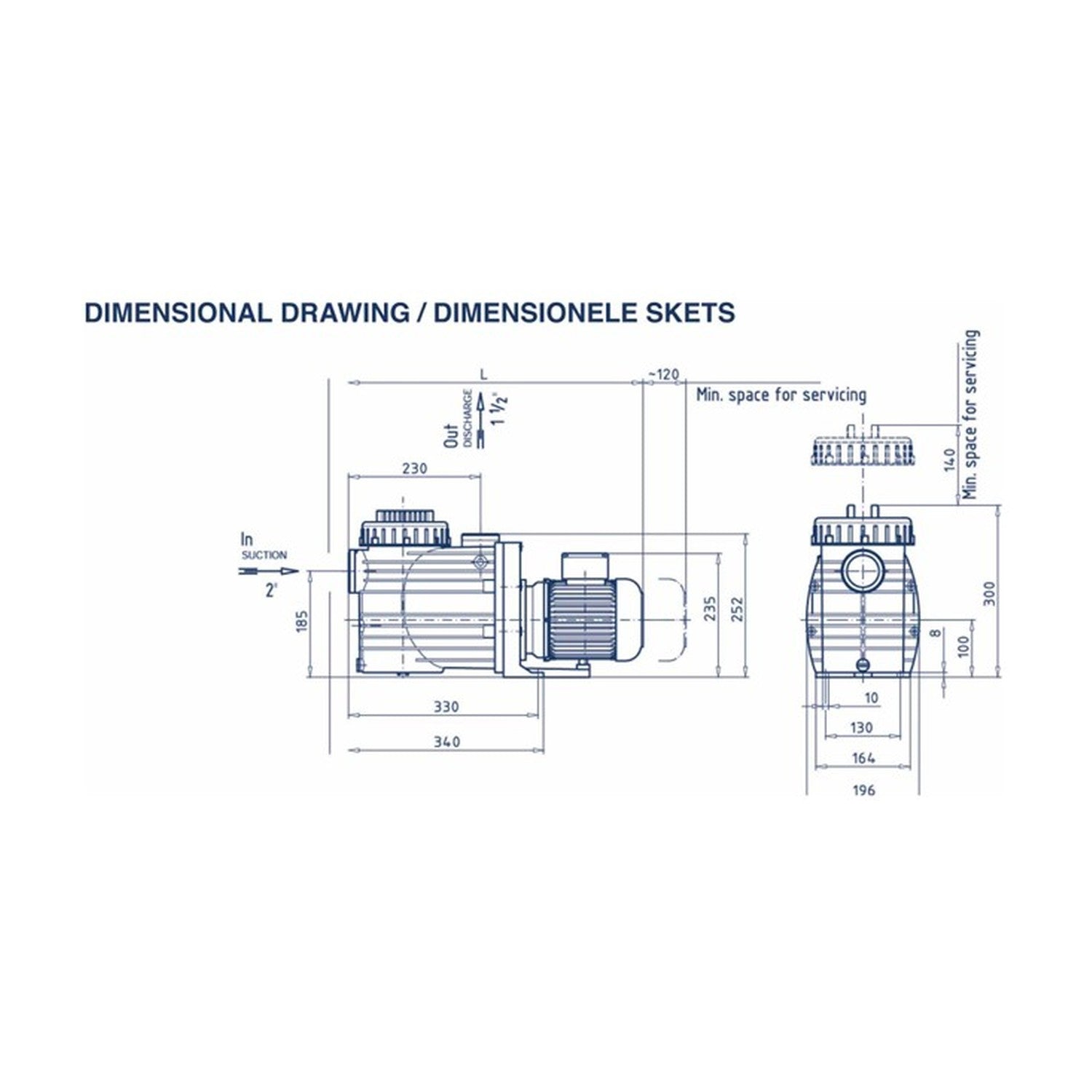BADU Porpoise Self-Priming Pool Pump Technical Specifications & Performance, 0.45kW - 1.1kW, Shop Now At Zisabo South Africa