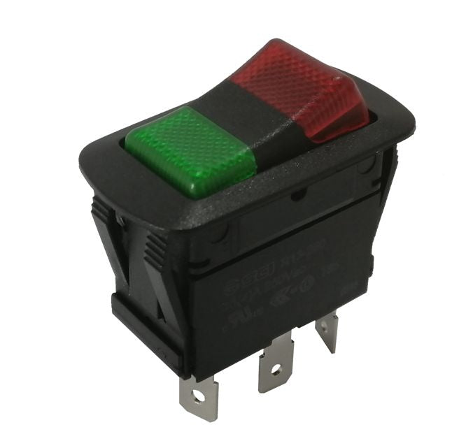 EIE Rocker Switch 250VAC 16A SPDT on-Off-on Illuminated