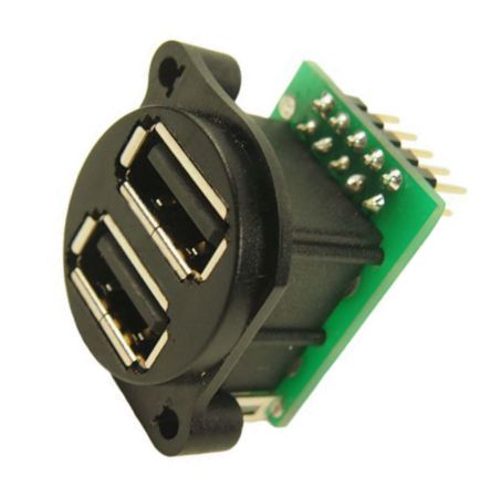 EIE Xlr USB Type a X 2 Panel Connector