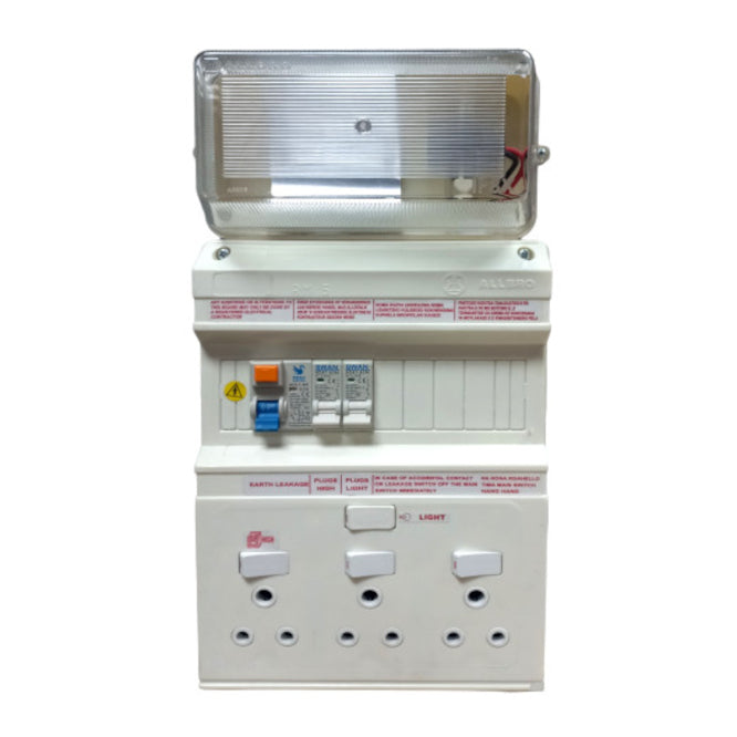 Allbro Populated DB Board 4-SOCKETS 1XE/L 2x20A with Bulkhead