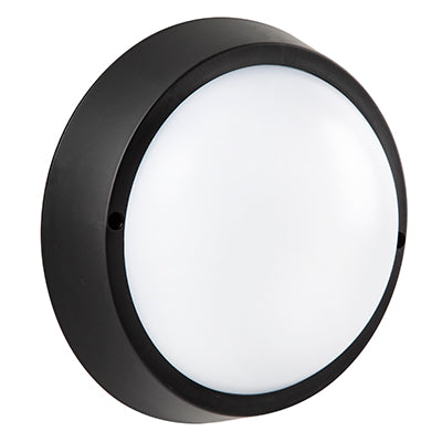 Radiant black round LED bulkhead light IP65 wall mounted
