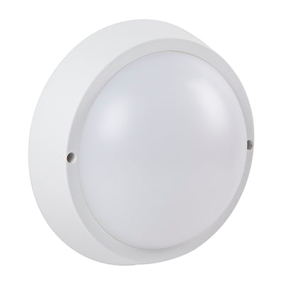 Radiant white round LED bulkhead light 4000K IP65 for outdoor use