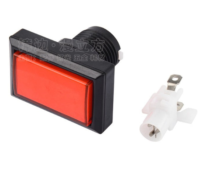 EIE Rectangular Push Button Mom Illum-Red 50x33mm