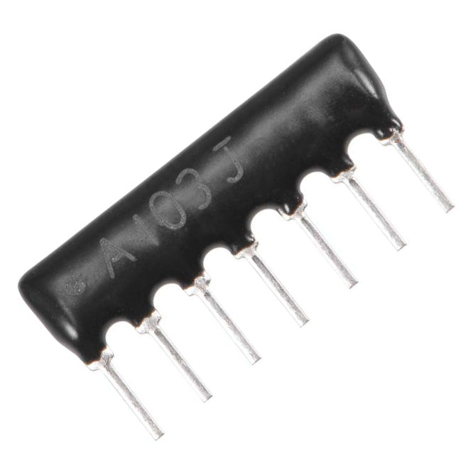 MEC Resistor Network SIL, 7-Pin, 6 Resistors, 22Ω-100kΩ