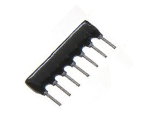 MEC Resistor Network SIL, 7-Pin, 6 Resistors, 22Ω-100kΩ