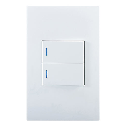 Eurolux Horizon Modern 2 Lever 1 Way Switch in White