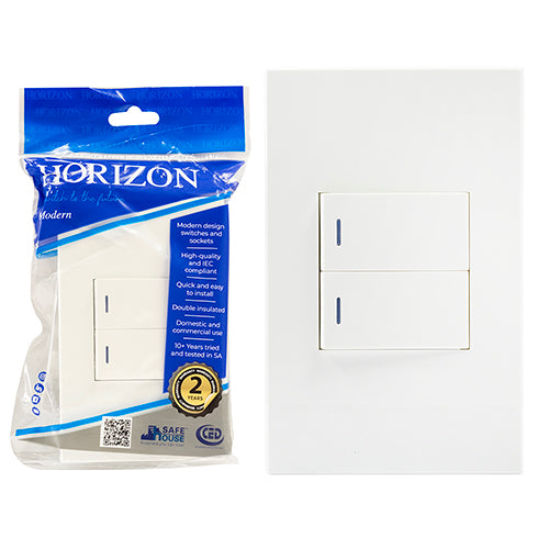 Eurolux Horizon Modern 2 Lever 2 Way Switch in White