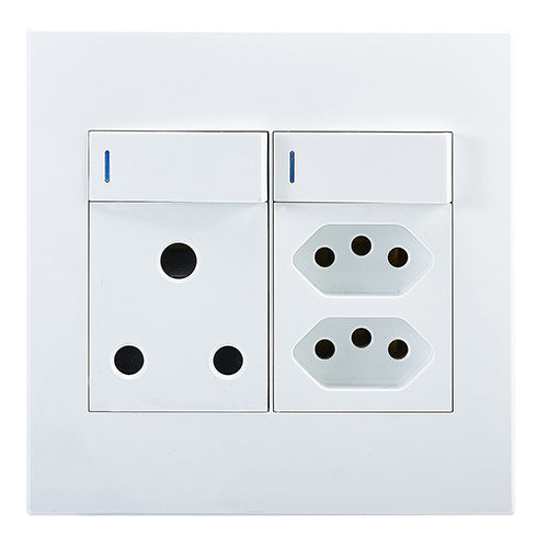Eurolux Horizon Modern Single Socket with 2 x Euro Sockets in White