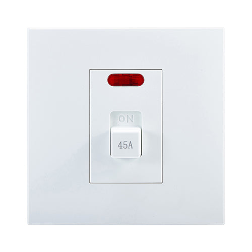 Eurolux Horizon Modern 45A Double Pole Isolator with Pilot Light in White