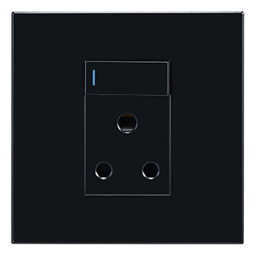 Eurolux Horizon Modern Single Socket 16A 4 x 4 in Black