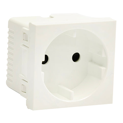 Eurolux Horizon Modern Schuko Socket Module 16A in White