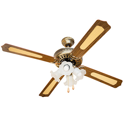 Radiant Rattan Ceiling Fan with Light – 1300mm, 60W