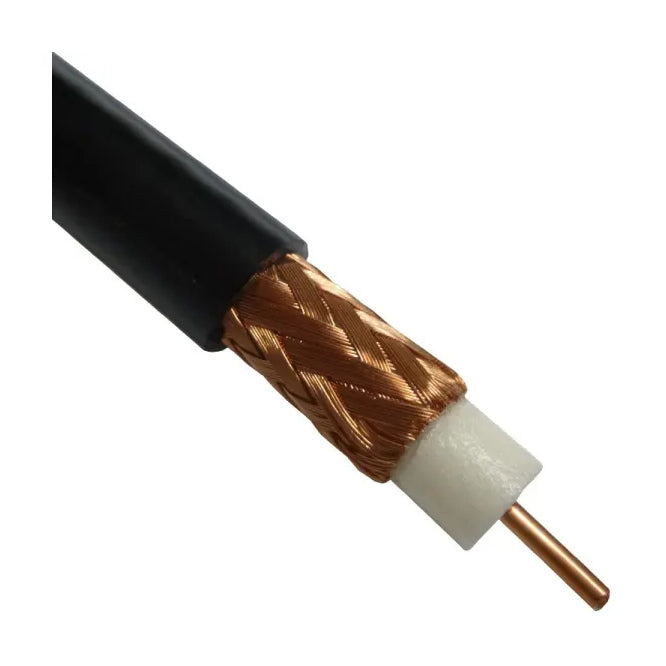 EIE Coaxial Shielded Cable Solid 6mm Black - Single Piece