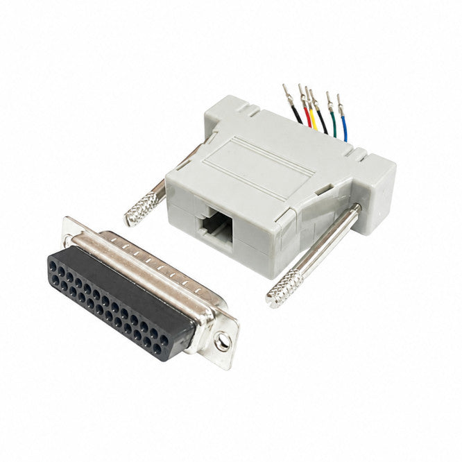CS Offset RJ11 / RJ12 Socket to D-Sub 25W Plug