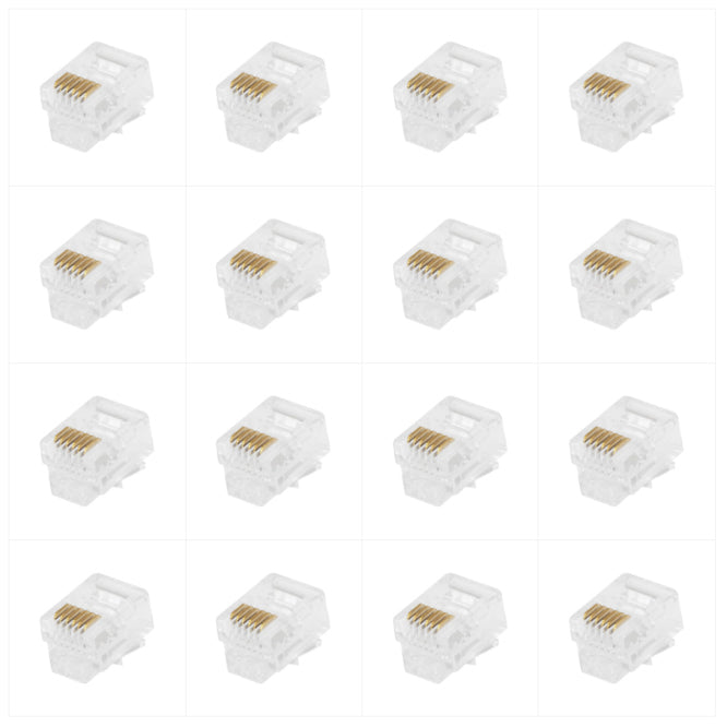 EIE RJ12 Modular Telecoms / Telephone Plug 3 Prong 6P6C - 1K/BAG