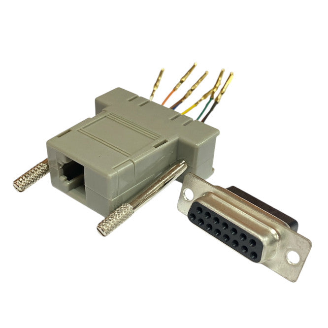 CS RJ45 Socket to 15W D-Sub Socket Breakout Adaptor