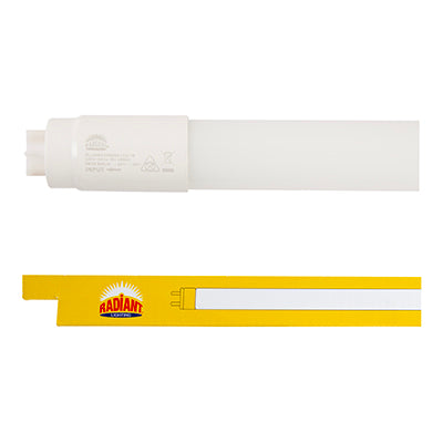 Radiant T8 Glass LED Tube Retrofit With Fuse – 2FT 9W, 4000K Cool White