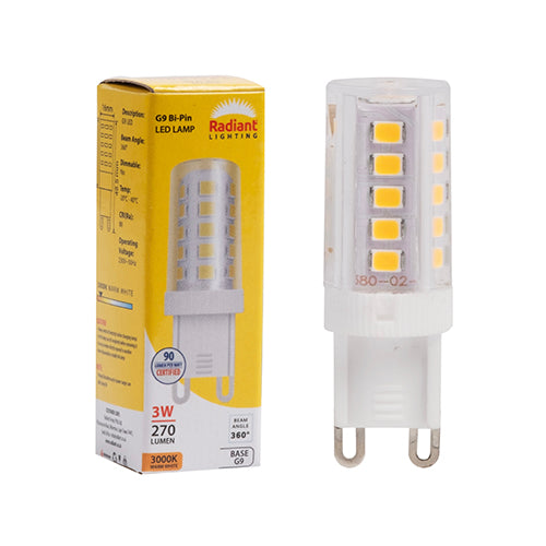 Radiant Bi-Pin 3W LED Lamp – G9, 3000K Warm White
