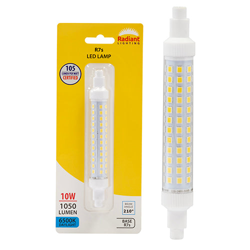 Radiant QI Clear 10W LED Lamp – R7s, 6500K Cool Daylight