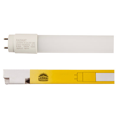 Radiant T8 Colour LED Tube – 600mm, Green