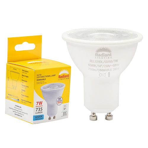 Radiant GU10 Clear Lens 7W Dimmable LED Lamp – GU10, 6500K Cool Daylight