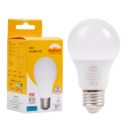 Radiant A60 Globe 9W LED Bulb – E27 Screw