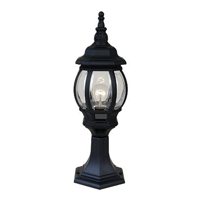 Radiant Lantern 6 Panel Outdoor Pillar – Black