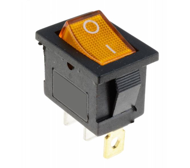 EIE Rocker Switch Illuminated Yellow 12V 15A Spst 13x19