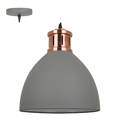 Radiant Steel Pendant 330mm – Grey & Copper