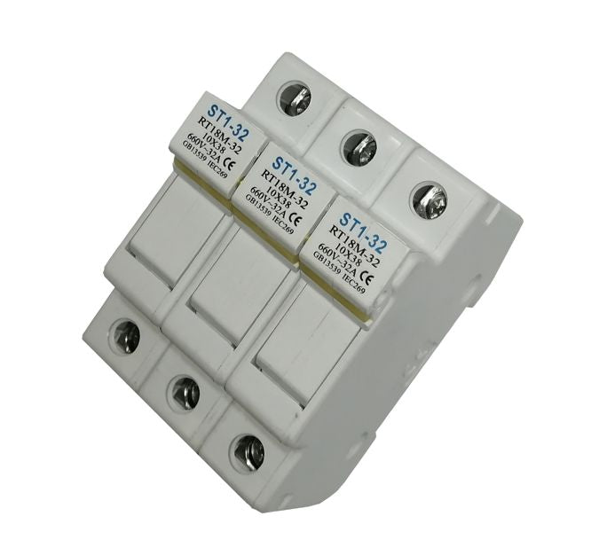Swan Electric Holder 3P for 10x38 Fuse DIN Rail Mount