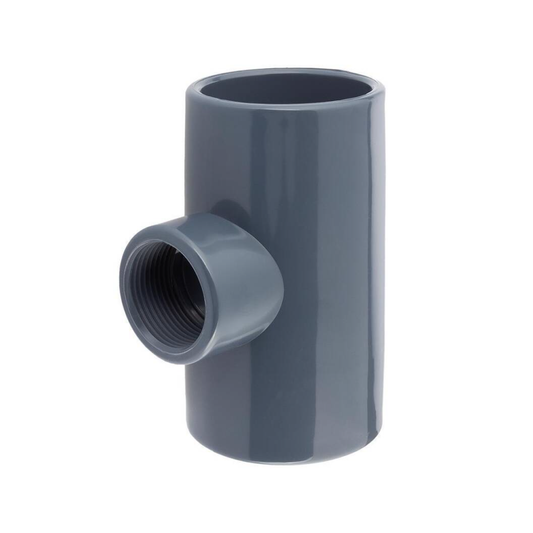 PVC 90 Deg Solvent Tee with Threaded tip