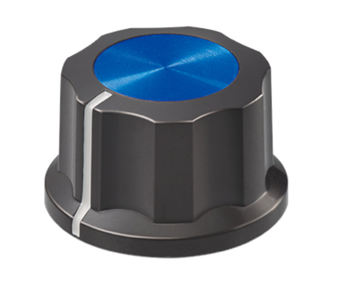 EIE Knob Pla Blu Hex Lin 20x12x6.4