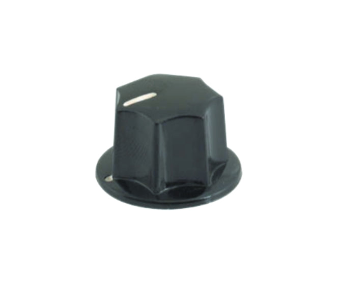 EIE Knob Plastic / Bakelite Black Scr with Line 23.8x14x6.4mm