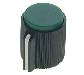 Daier Knob Plastic Green Scr with Line 13x13mm 6.35mm Shaft Hole