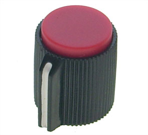 Daier Knob Plastic Red Scr Line 13x13x6.4