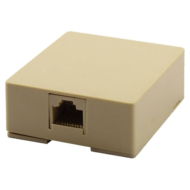 CS RJ45 Surface Box CAT5 White Single Port Beige