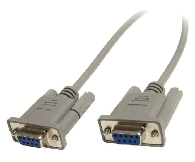 EIE Simple Null Serial Lead 9W DB9 Socket-Socket, 1.5m Cream
