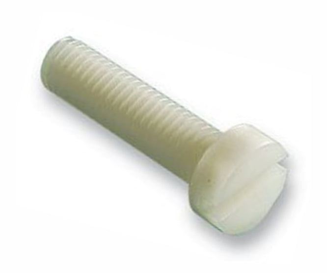 Mecaon Nylon Screw Natural Slotted Head