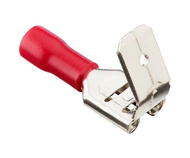 EIE 6.35mm Red Nylon Pre-Insulated Piggyback Terminal Red