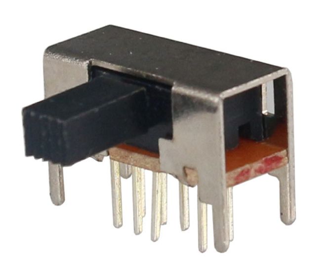 Daier Slide Switch Mini Dptt Right-Angle 3 Poisition PCB 16x6.8x10.5mm