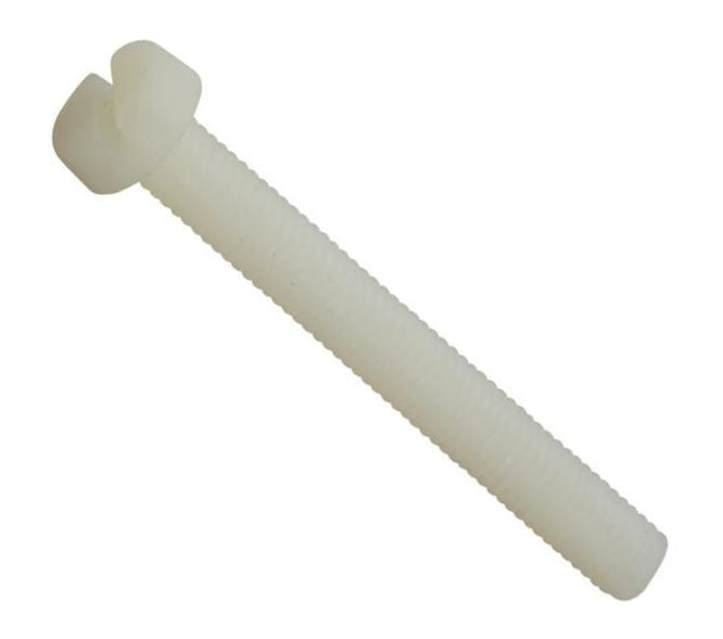 Mecaon Nylon Screw Natural Slotted Head