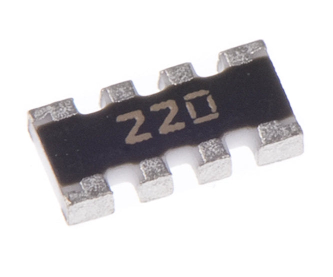 Yageo Resistor Network SMD, 8-Pin, 4 Resistors, 10Ω-300kΩ