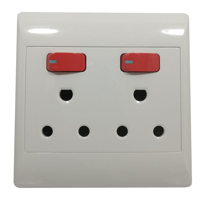 S-TEC Dedicated 16A Double Socket Outlet 4x4 Flush Mount