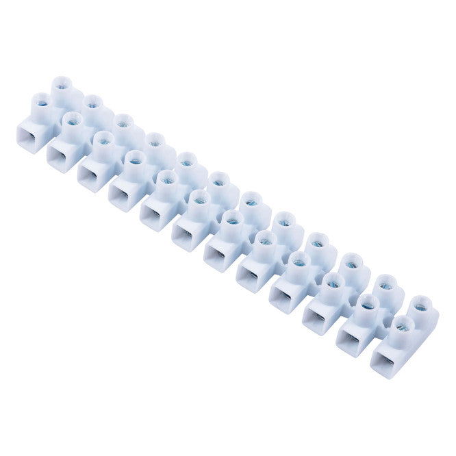 EIE Strip Connector 12W 32A Feed Through White H/Round